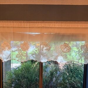 Vintage Elegant Cream Floral Lace Window Valances